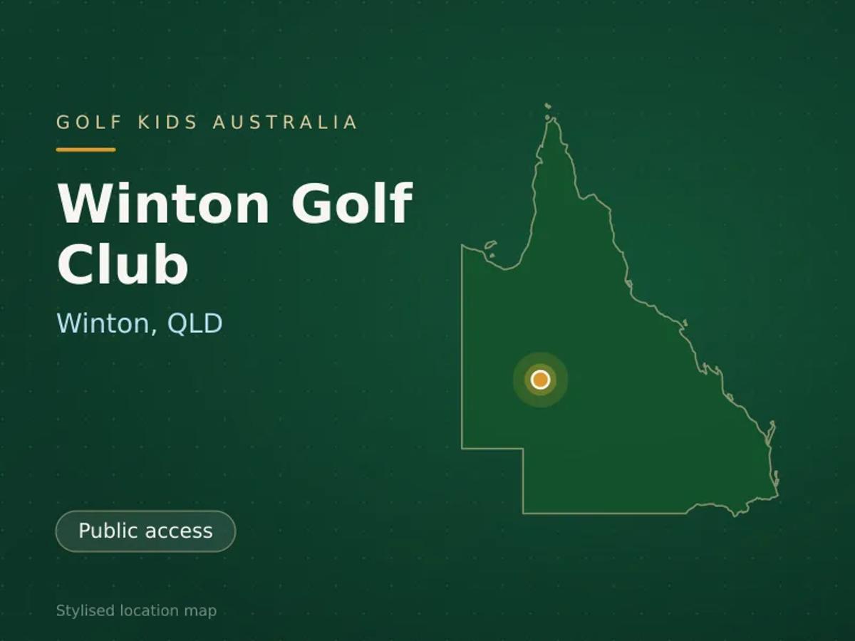 Stylised map showing the location of Winton Golf Club in Winton, QLD - not a photograph of the course