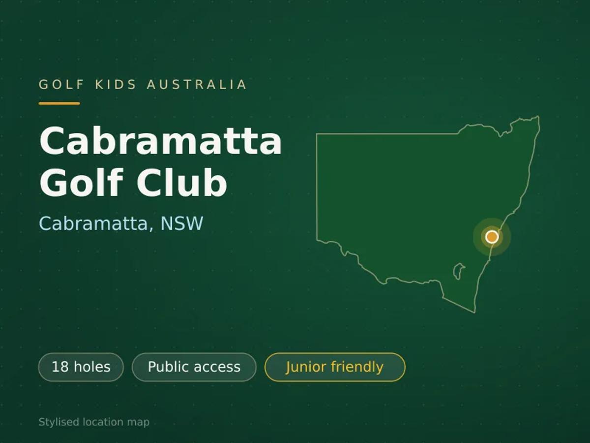Stylised map showing the location of Cabramatta Golf Club in Cabramatta, NSW - not a photograph of the course
