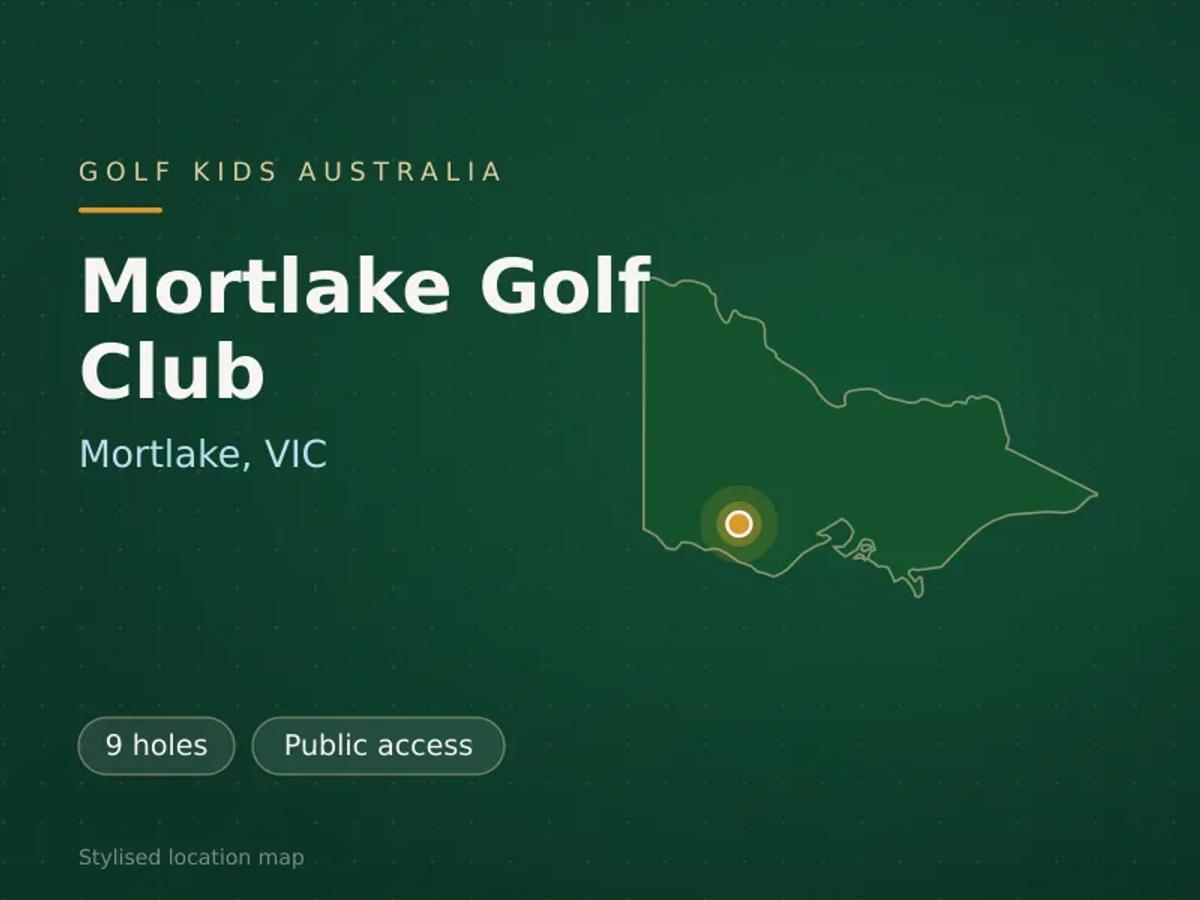 Stylised map showing the location of Mortlake Golf Club in Mortlake, VIC - not a photograph of the course