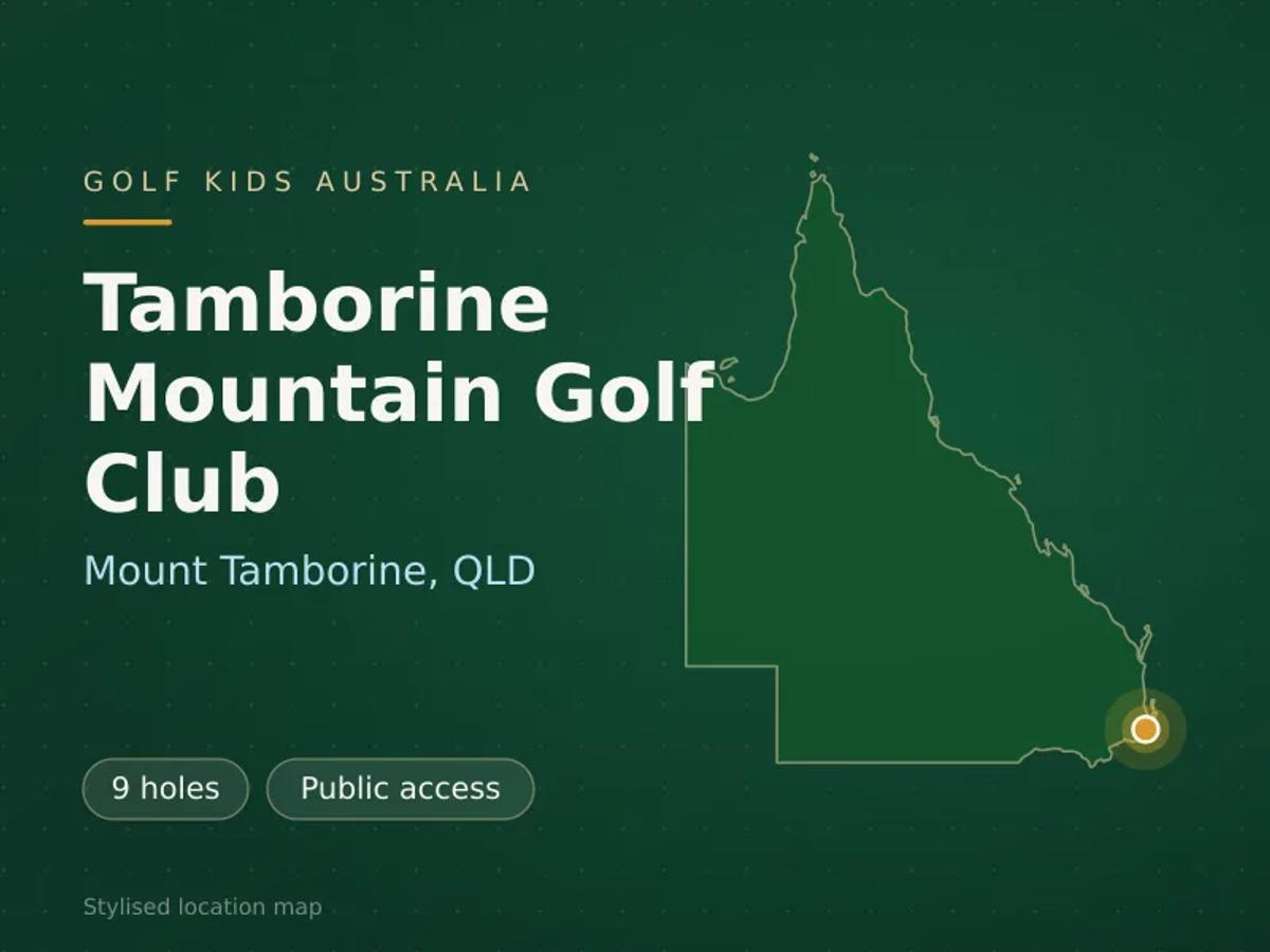 Stylised map showing the location of Tamborine Mountain Golf Club in Mount Tamborine, QLD - not a photograph of the course