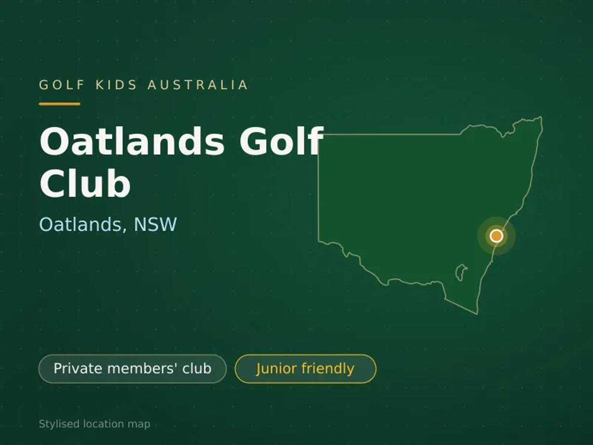 Stylised map showing the location of Oatlands Golf Club in Oatlands, NSW - not a photograph of the course