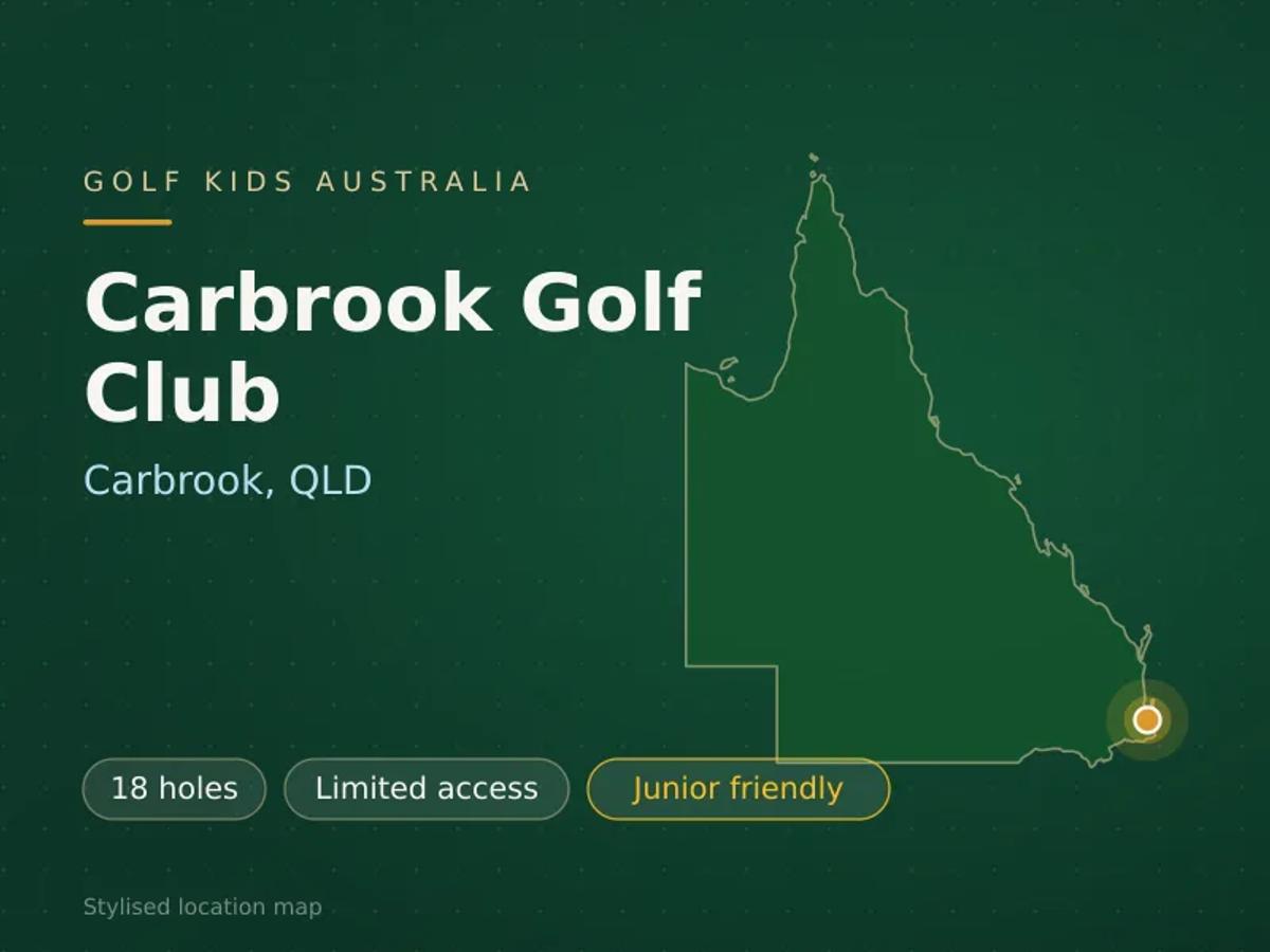 Stylised map showing the location of Carbrook Golf Club in Carbrook, QLD - not a photograph of the course