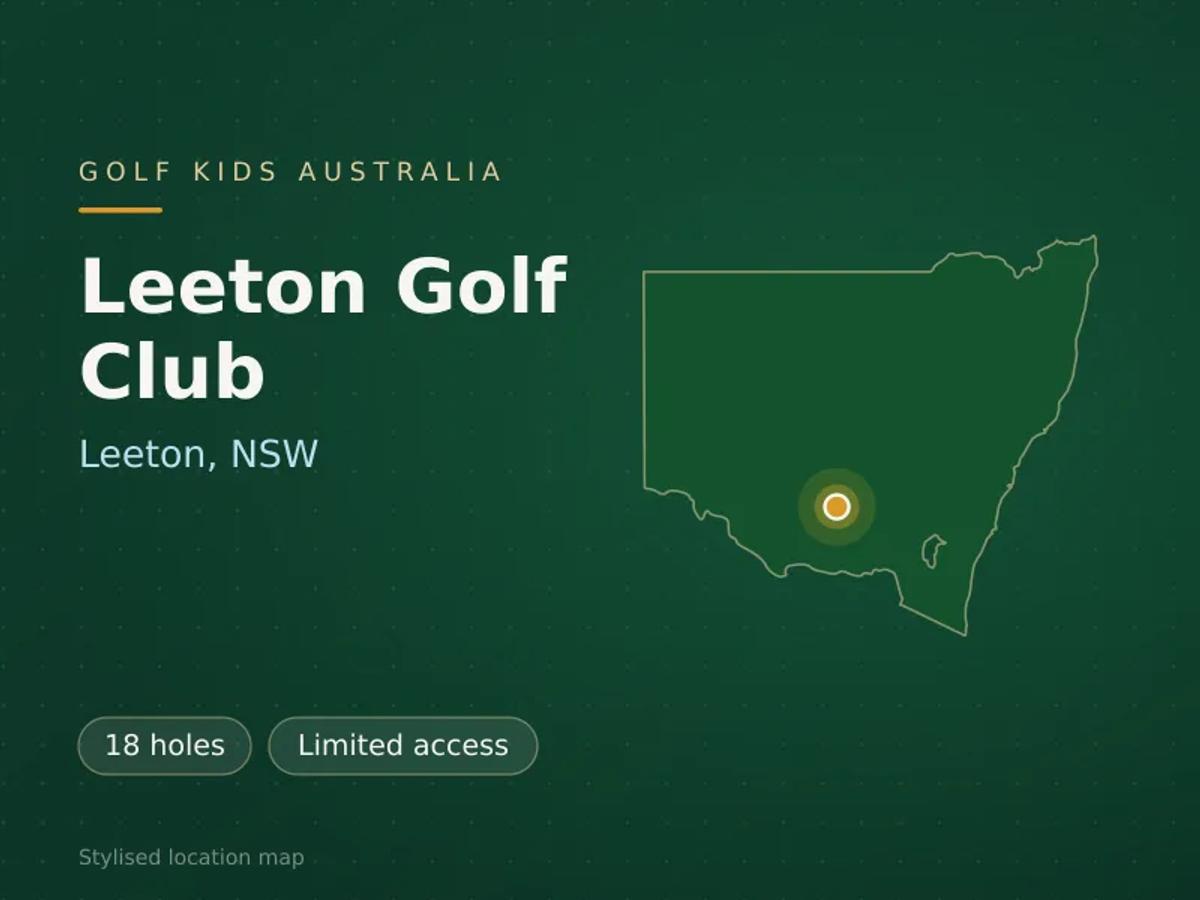 Stylised map showing the location of Leeton Golf Club in Leeton, NSW - not a photograph of the course