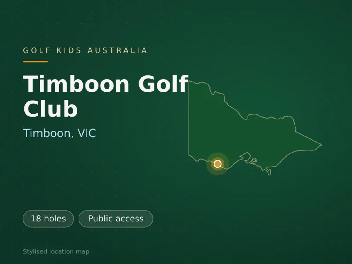 Stylised map showing the location of Timboon Golf Club in Timboon, VIC - not a photograph of the course