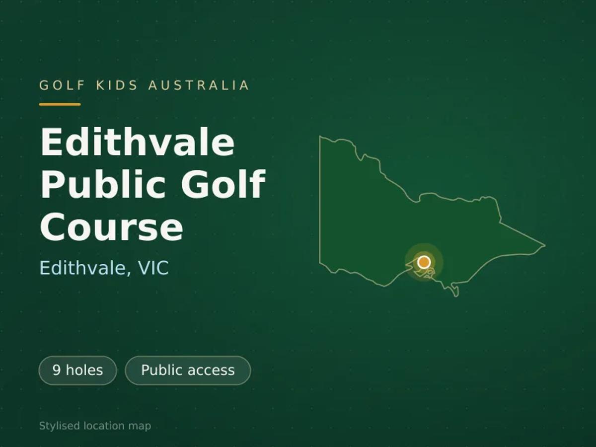 Stylised map showing the location of Edithvale Public Golf Course in Edithvale, VIC - not a photograph of the course