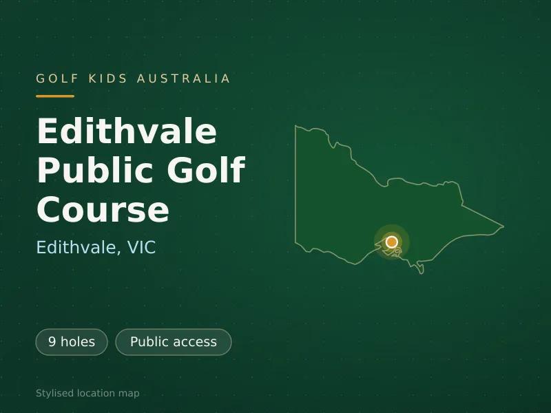 Stylised map showing the location of Edithvale Public Golf Course in Edithvale, VIC - not a photograph of the course