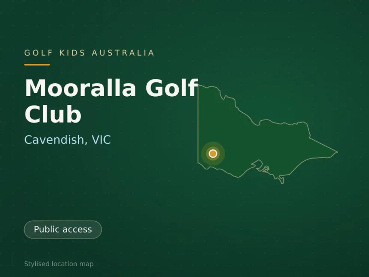 Stylised map showing the location of Mooralla Golf Club in Cavendish, VIC - not a photograph of the course