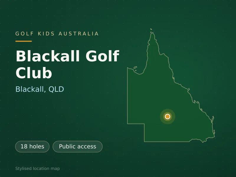 Stylised map showing the location of Blackall Golf Club in Blackall, QLD - not a photograph of the course