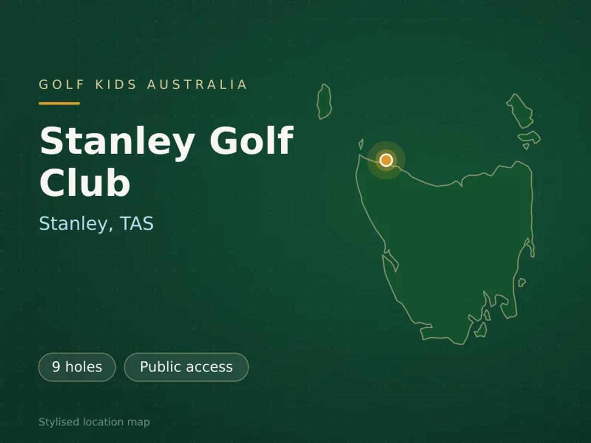 Stylised map showing the location of Stanley Golf Club in Stanley, TAS - not a photograph of the course
