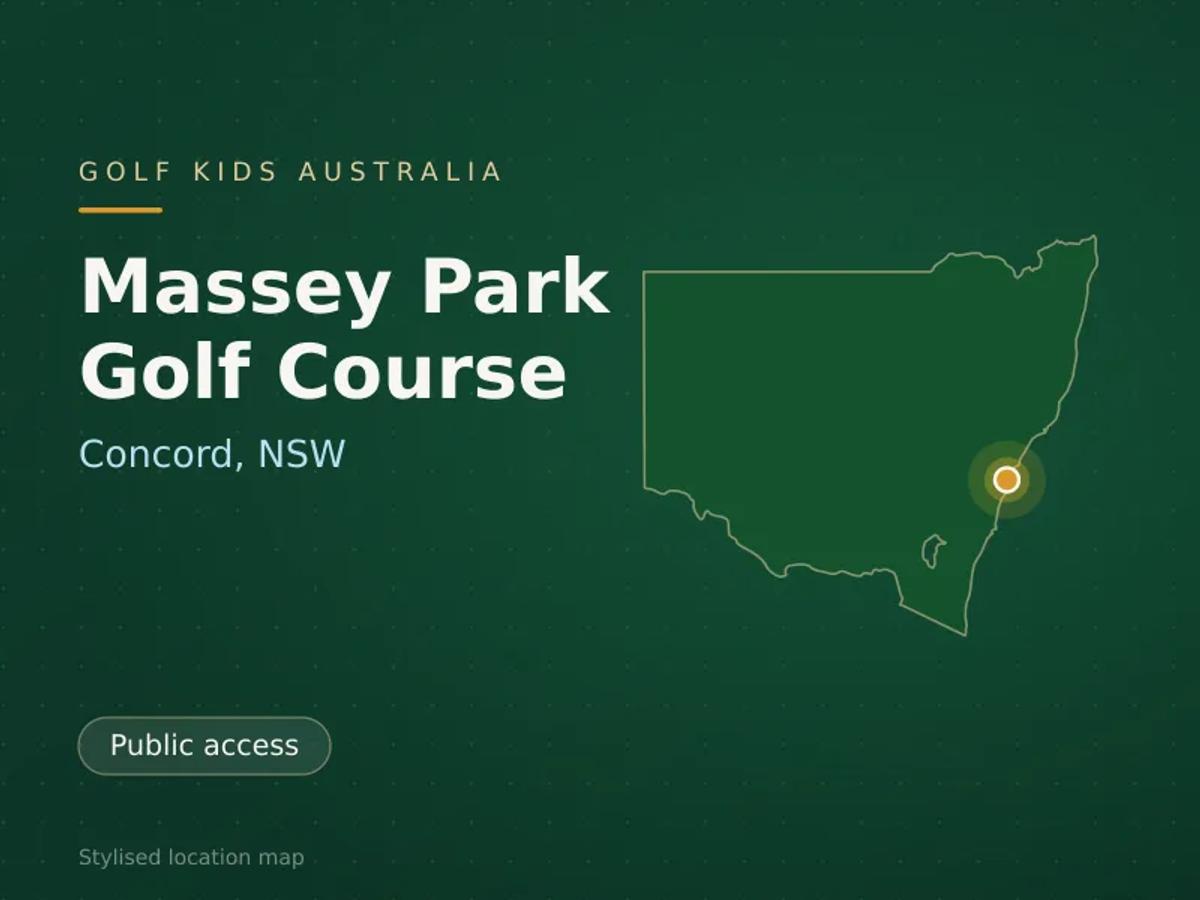 Stylised map showing the location of Massey Park Golf Course in Concord, NSW - not a photograph of the course