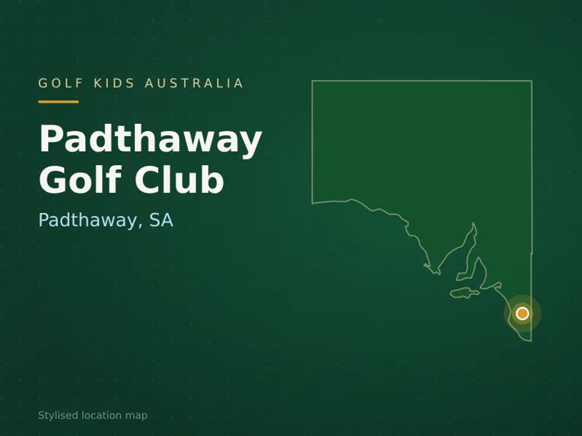 Stylised map showing the location of Padthaway Golf Club in Padthaway, SA - not a photograph of the course