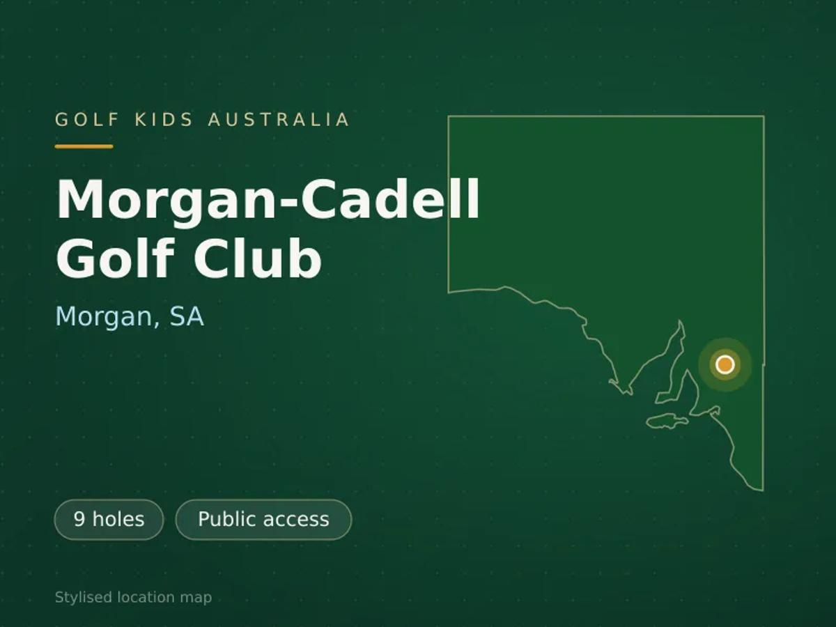 Stylised map showing the location of Morgan-Cadell Golf Club in Morgan, SA - not a photograph of the course