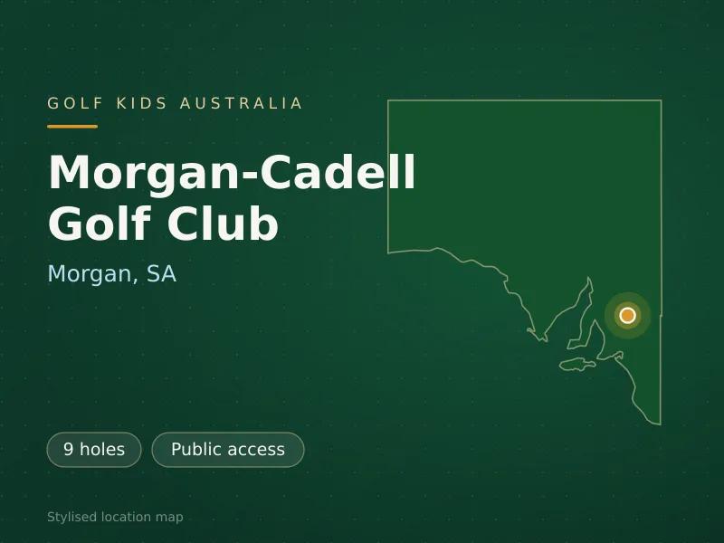 Stylised map showing the location of Morgan-Cadell Golf Club in Morgan, SA - not a photograph of the course