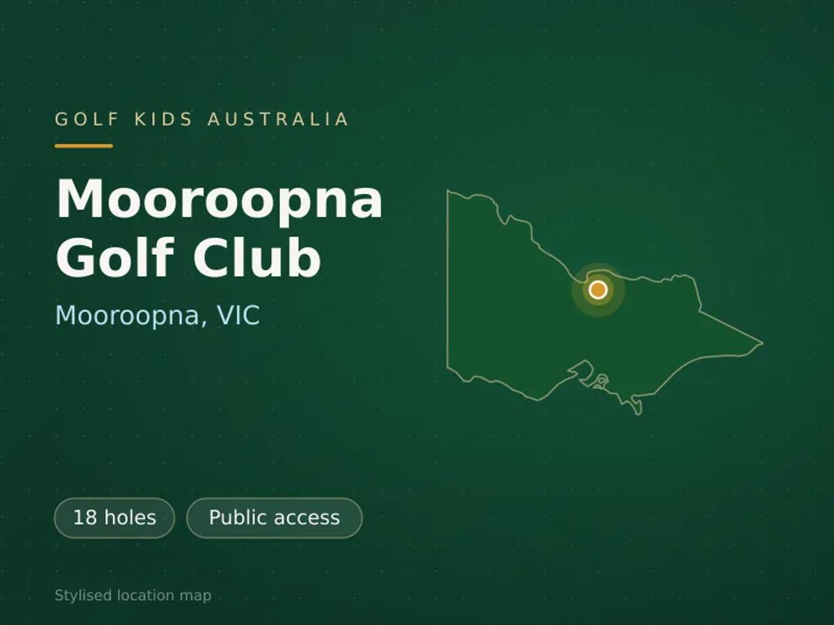 Stylised map showing the location of Mooroopna Golf Club in Mooroopna, VIC - not a photograph of the course