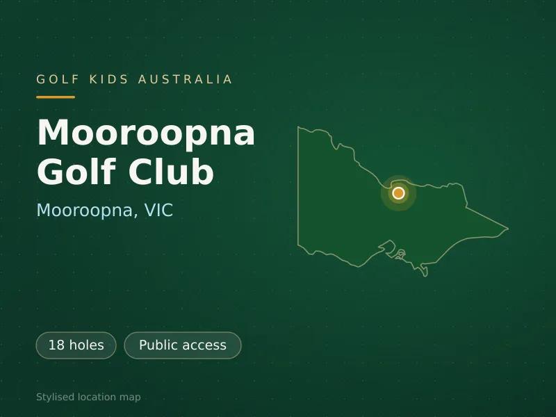 Stylised map showing the location of Mooroopna Golf Club in Mooroopna, VIC - not a photograph of the course