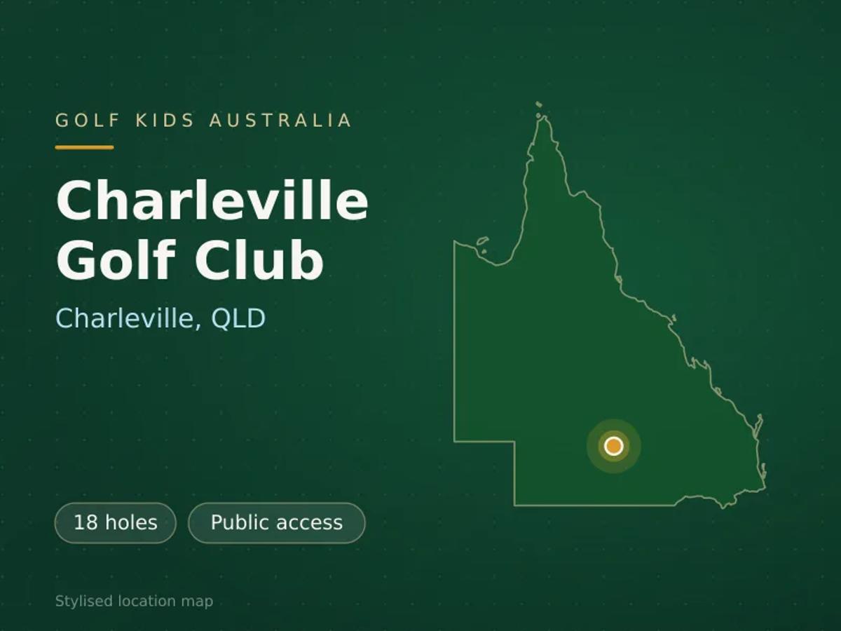Stylised map showing the location of Charleville Golf Club in Charleville, QLD - not a photograph of the course