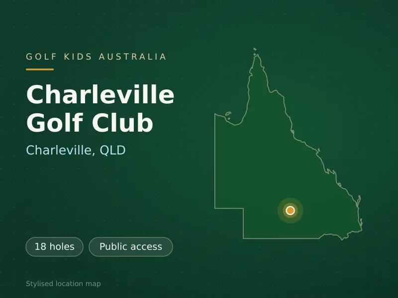 Stylised map showing the location of Charleville Golf Club in Charleville, QLD - not a photograph of the course