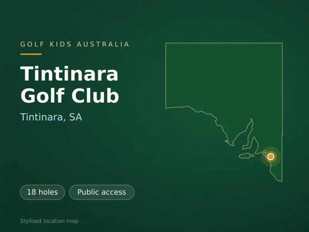 Stylised map showing the location of Tintinara Golf Club in Tintinara, SA - not a photograph of the course