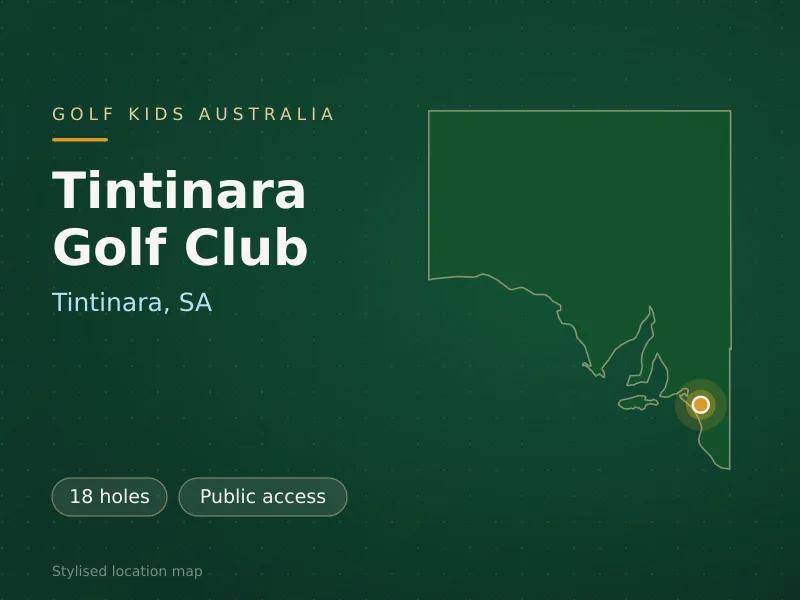 Stylised map showing the location of Tintinara Golf Club in Tintinara, SA - not a photograph of the course