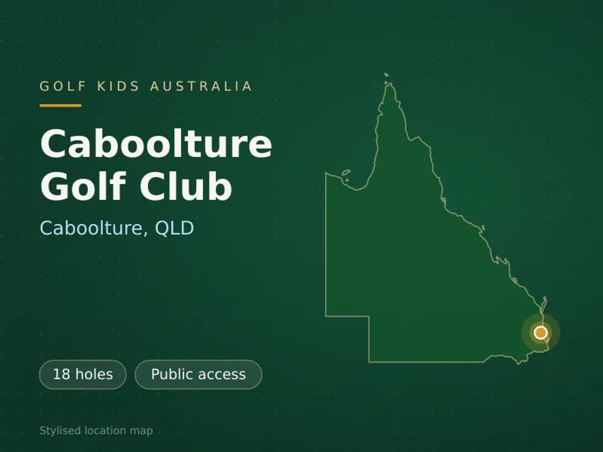 Stylised map showing the location of Caboolture Golf Club in Caboolture, QLD - not a photograph of the course