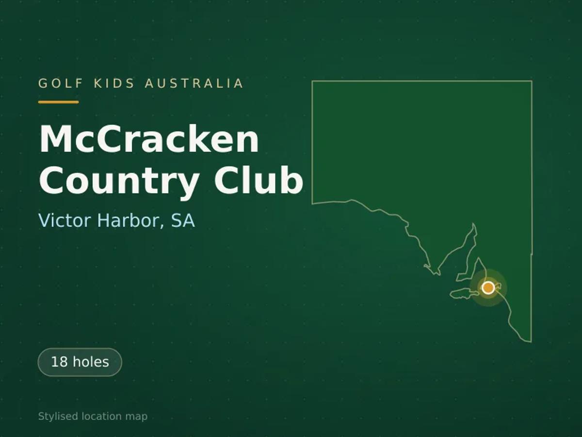 Stylised map showing the location of McCracken Country Club in Victor Harbor, SA - not a photograph of the course