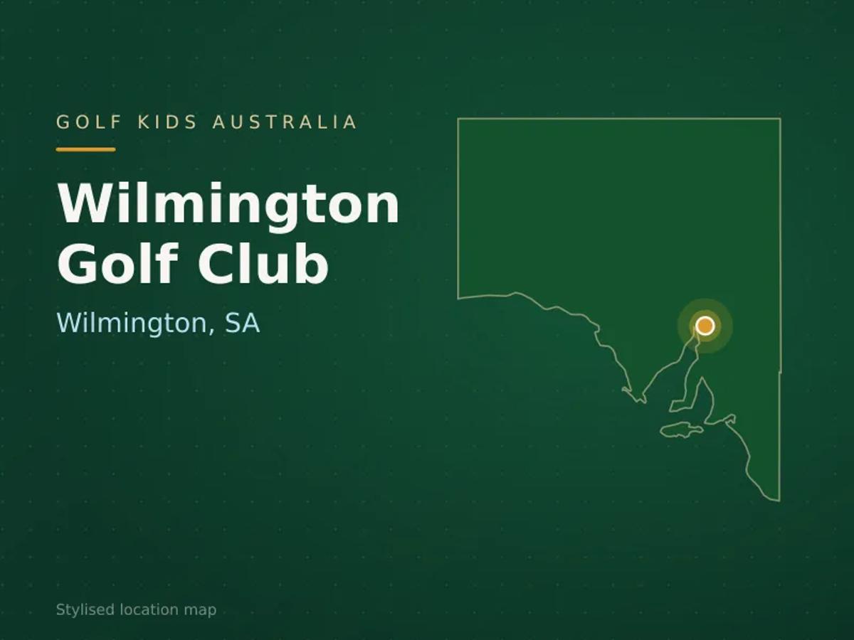 Stylised map showing the location of Wilmington Golf Club in Wilmington, SA - not a photograph of the course