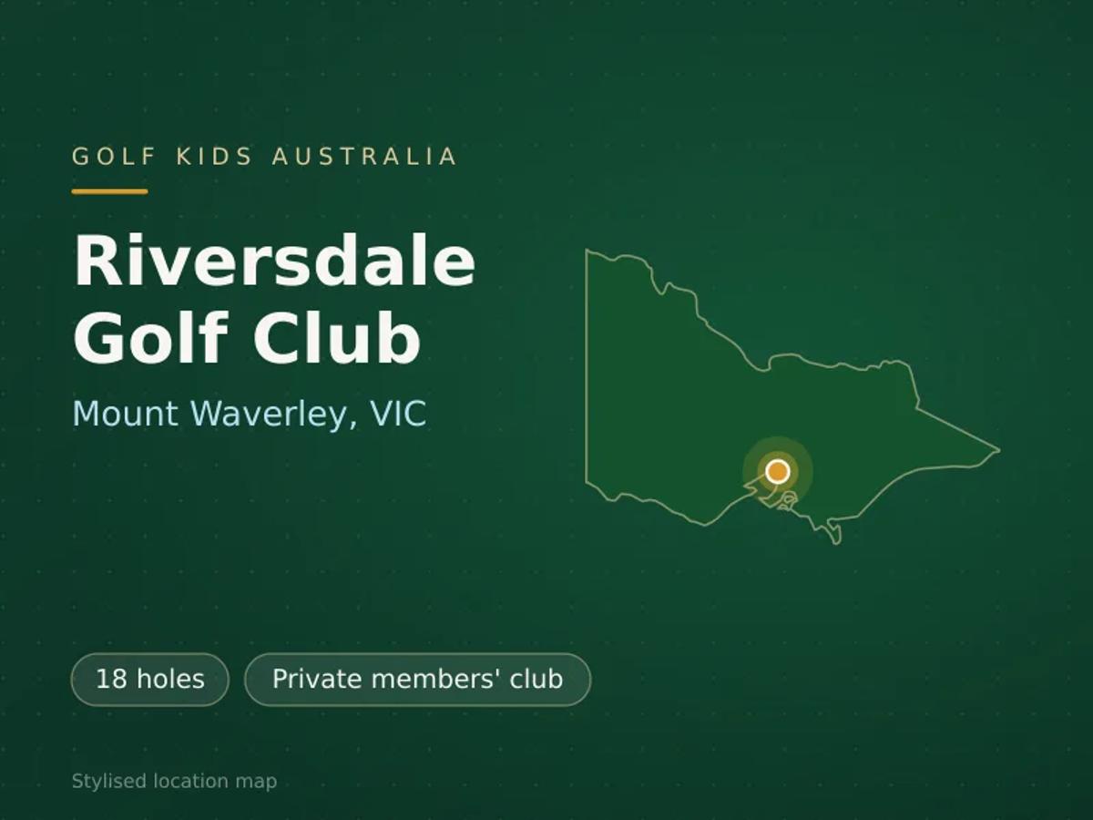 Stylised map showing the location of Riversdale Golf Club in Mount Waverley, VIC - not a photograph of the course