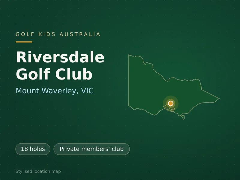 Stylised map showing the location of Riversdale Golf Club in Mount Waverley, VIC - not a photograph of the course
