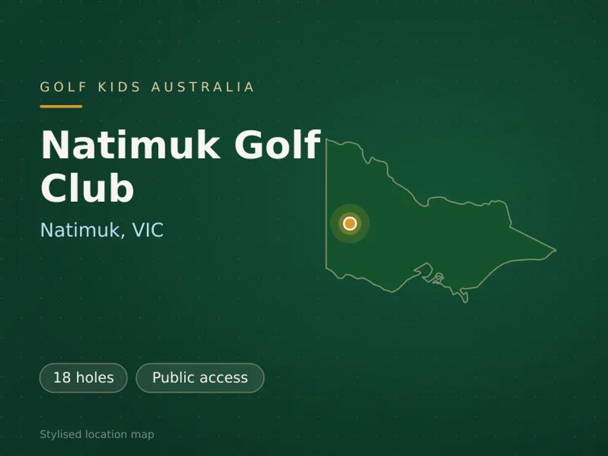 Stylised map showing the location of Natimuk Golf Club in Natimuk, VIC - not a photograph of the course