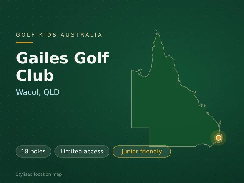 Stylised map showing the location of Gailes Golf Club in Wacol, QLD - not a photograph of the course