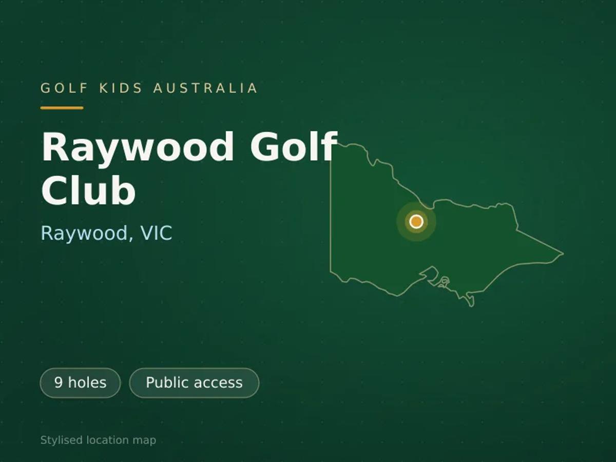 Stylised map showing the location of Raywood Golf Club in Raywood, VIC - not a photograph of the course