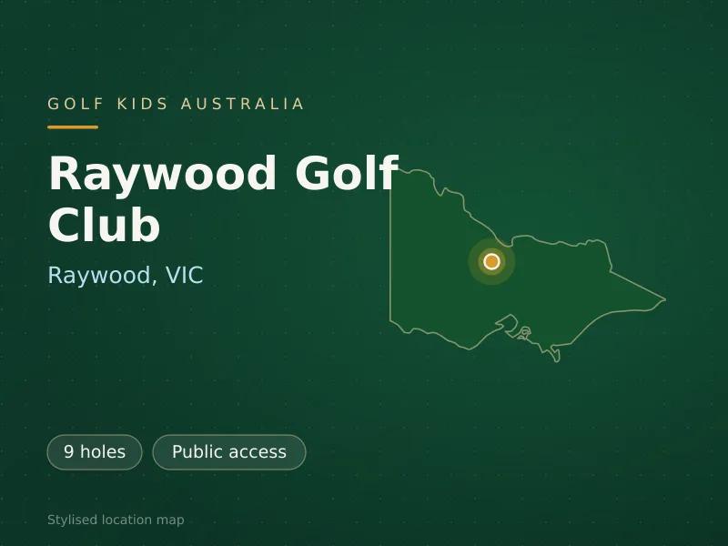 Stylised map showing the location of Raywood Golf Club in Raywood, VIC - not a photograph of the course