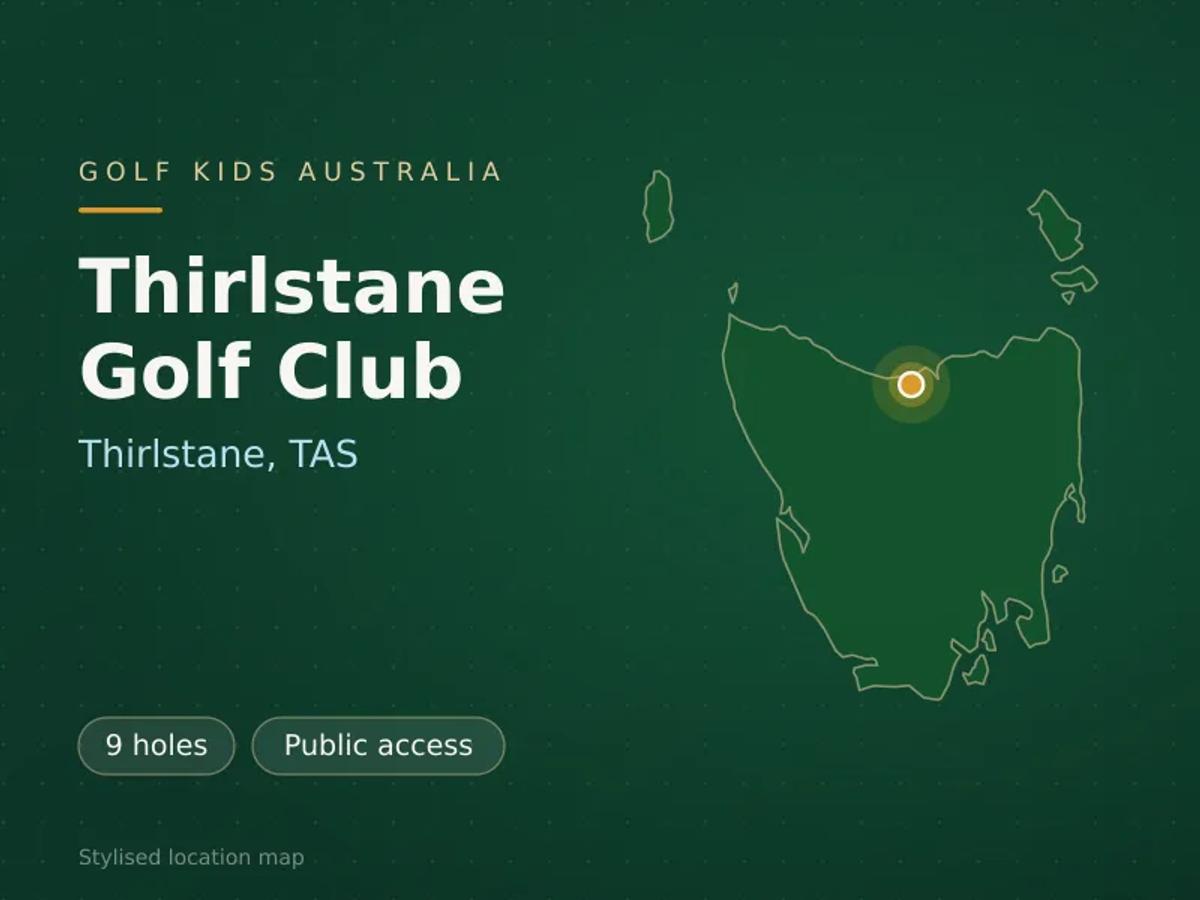 Stylised map showing the location of Thirlstane Golf Club in Thirlstane, TAS - not a photograph of the course