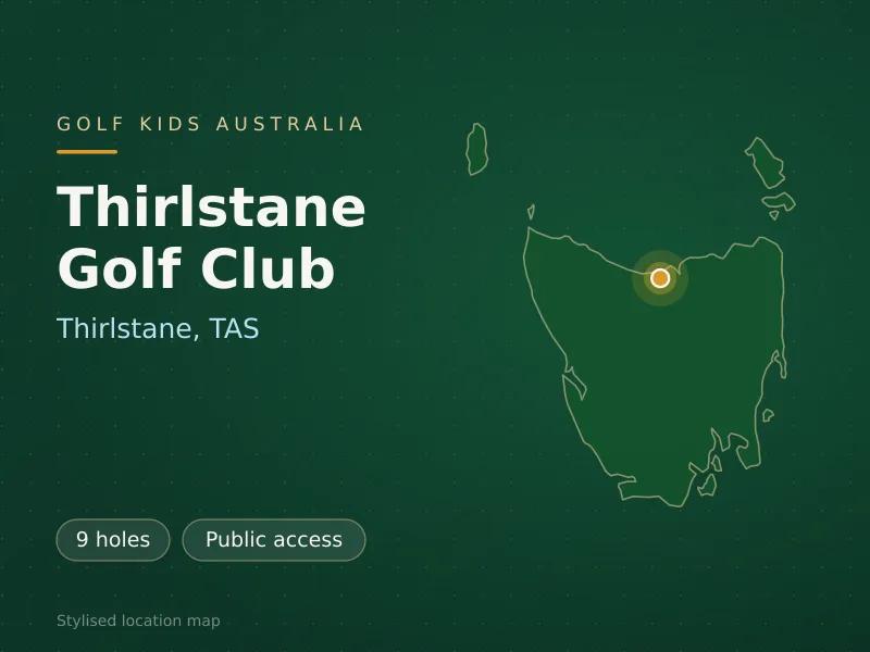 Stylised map showing the location of Thirlstane Golf Club in Thirlstane, TAS - not a photograph of the course