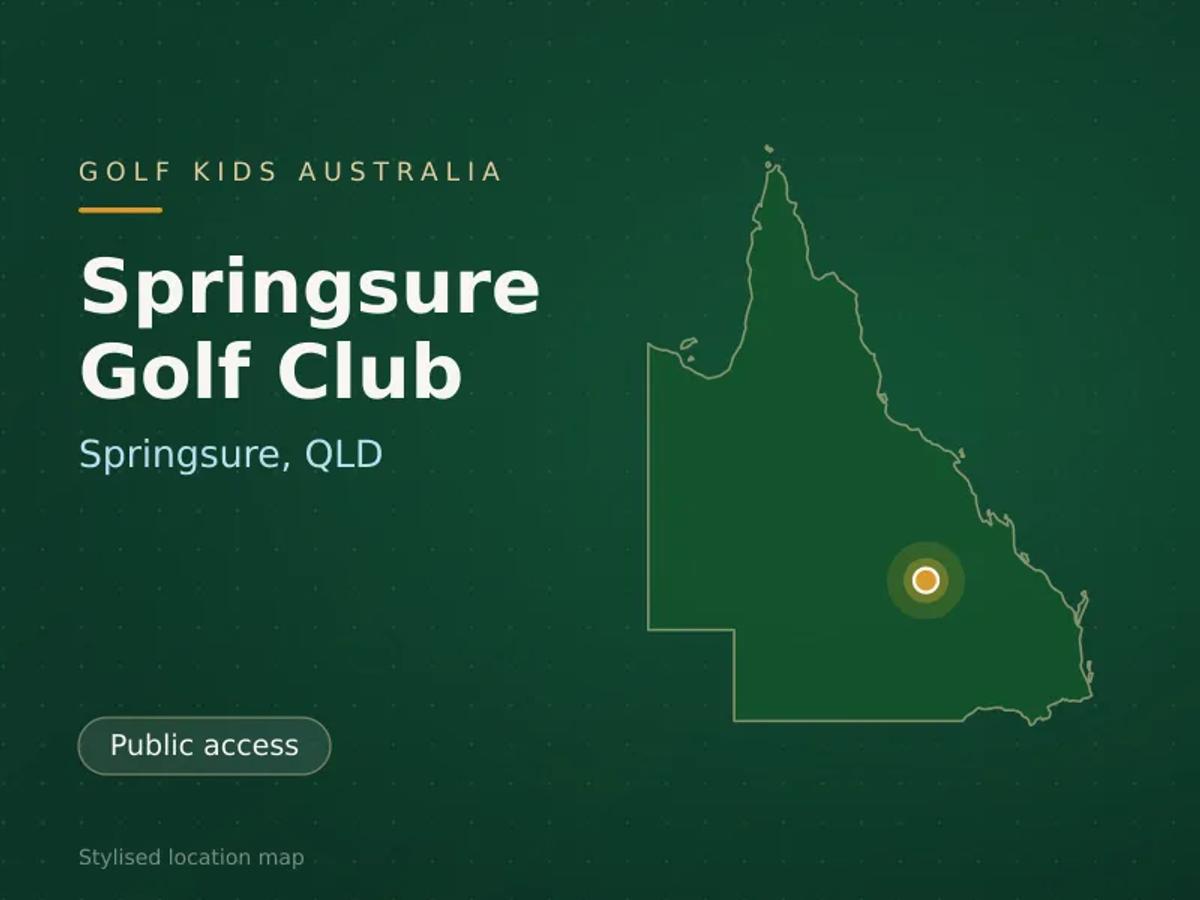 Stylised map showing the location of Springsure Golf Club in Springsure, QLD - not a photograph of the course