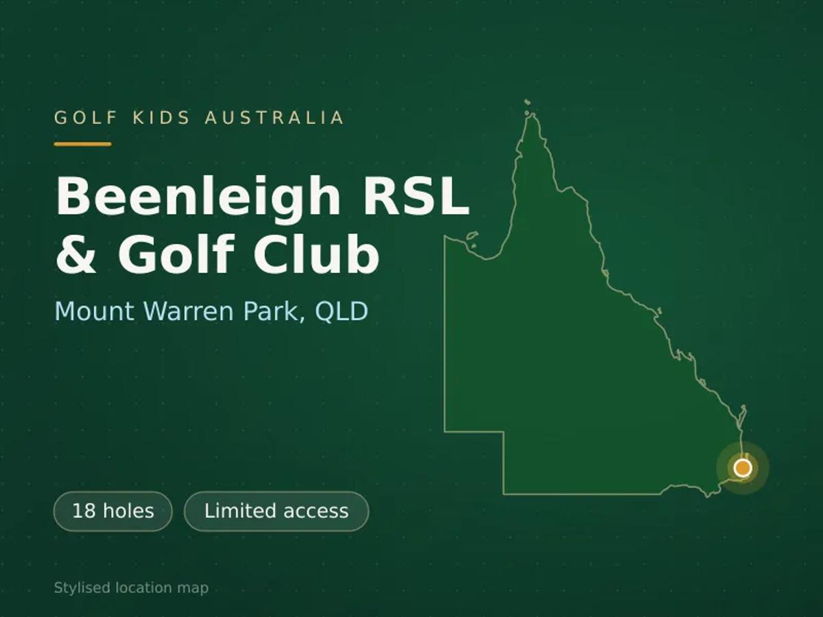 Stylised map showing the location of Beenleigh RSL & Golf Club in Mount Warren Park, QLD - not a photograph of the course