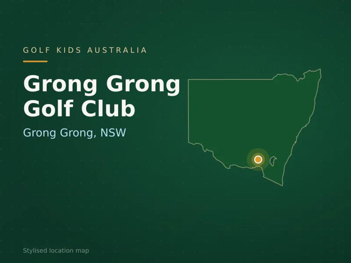 Stylised map showing the location of Grong Grong Golf Club in Grong Grong, NSW - not a photograph of the course