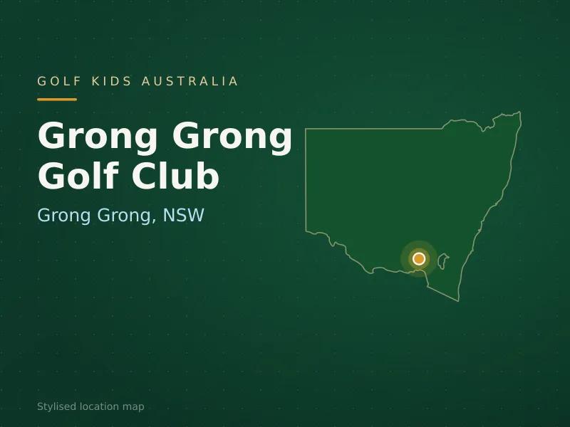 Stylised map showing the location of Grong Grong Golf Club in Grong Grong, NSW - not a photograph of the course