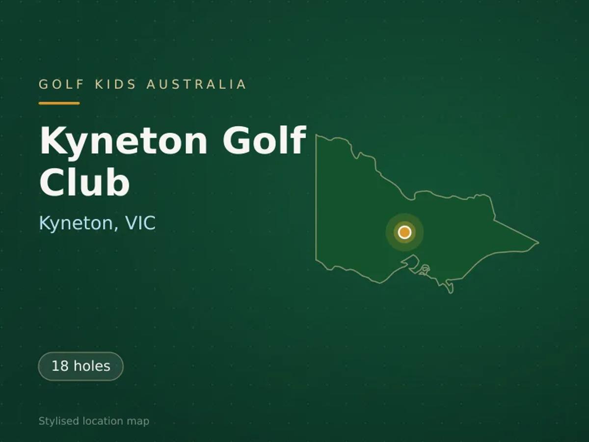 Stylised map showing the location of Kyneton Golf Club in Kyneton, VIC - not a photograph of the course