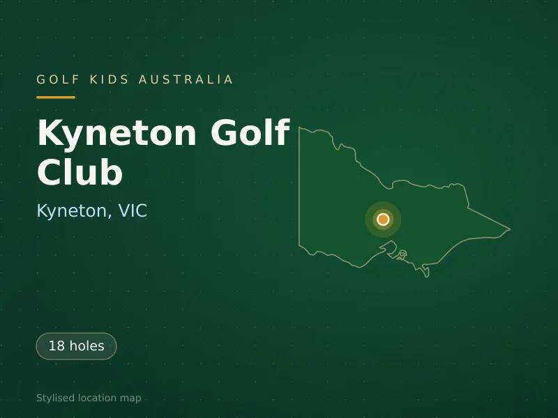 Stylised map showing the location of Kyneton Golf Club in Kyneton, VIC - not a photograph of the course