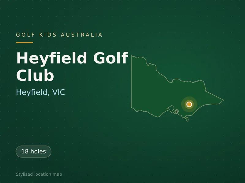 Stylised map showing the location of Heyfield Golf Club in Heyfield, VIC - not a photograph of the course