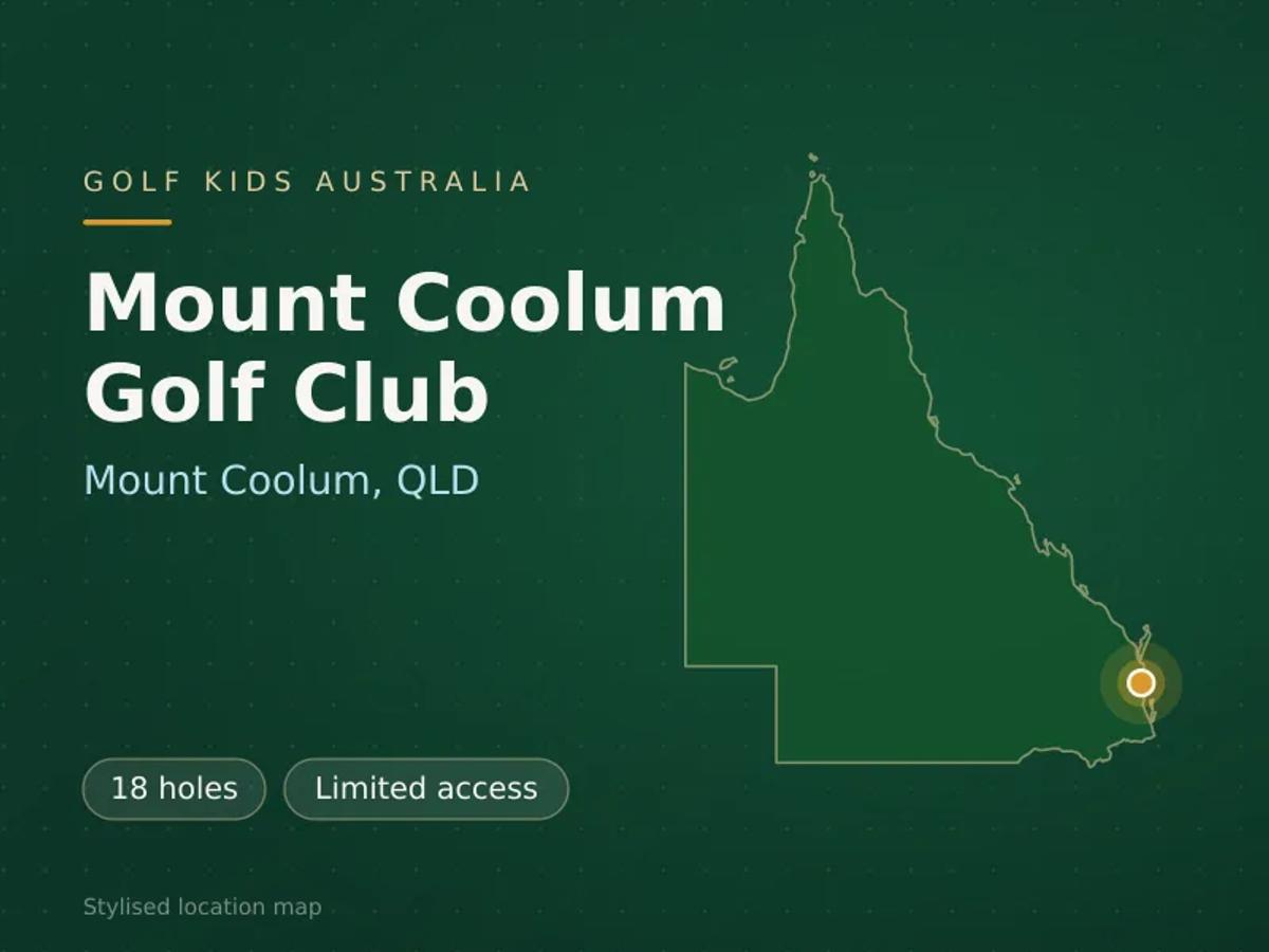 Stylised map showing the location of Mount Coolum Golf Club in Mount Coolum, QLD - not a photograph of the course