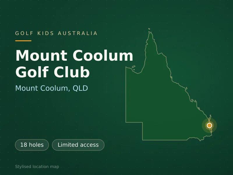 Stylised map showing the location of Mount Coolum Golf Club in Mount Coolum, QLD - not a photograph of the course