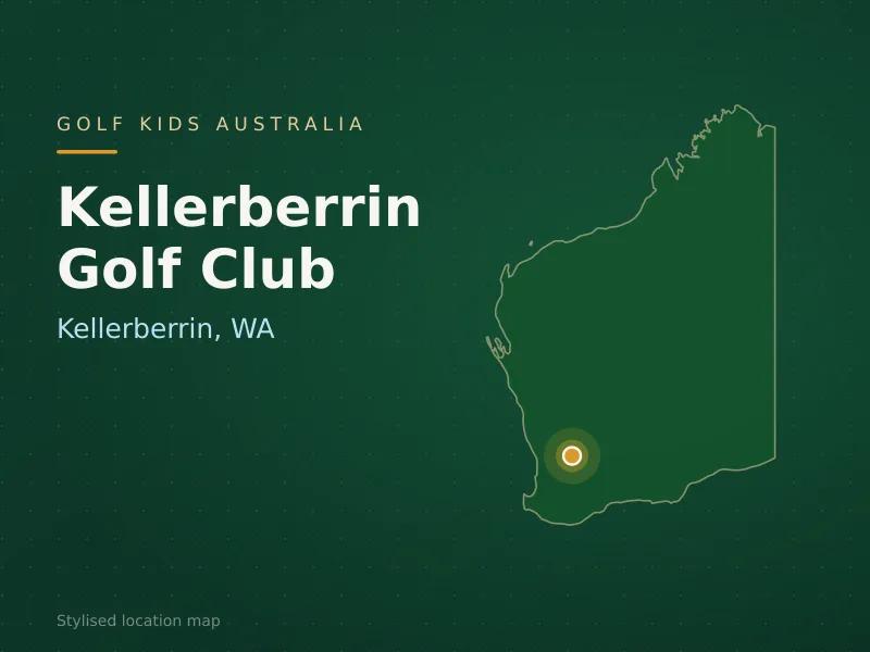 Stylised map showing the location of Kellerberrin Golf Club in Kellerberrin, WA - not a photograph of the course
