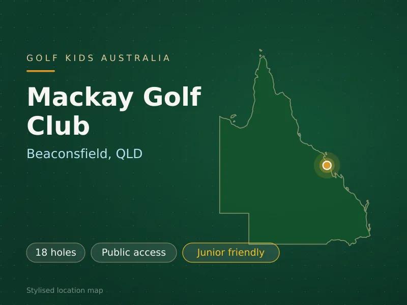Stylised map showing the location of Mackay Golf Club in Beaconsfield, QLD - not a photograph of the course