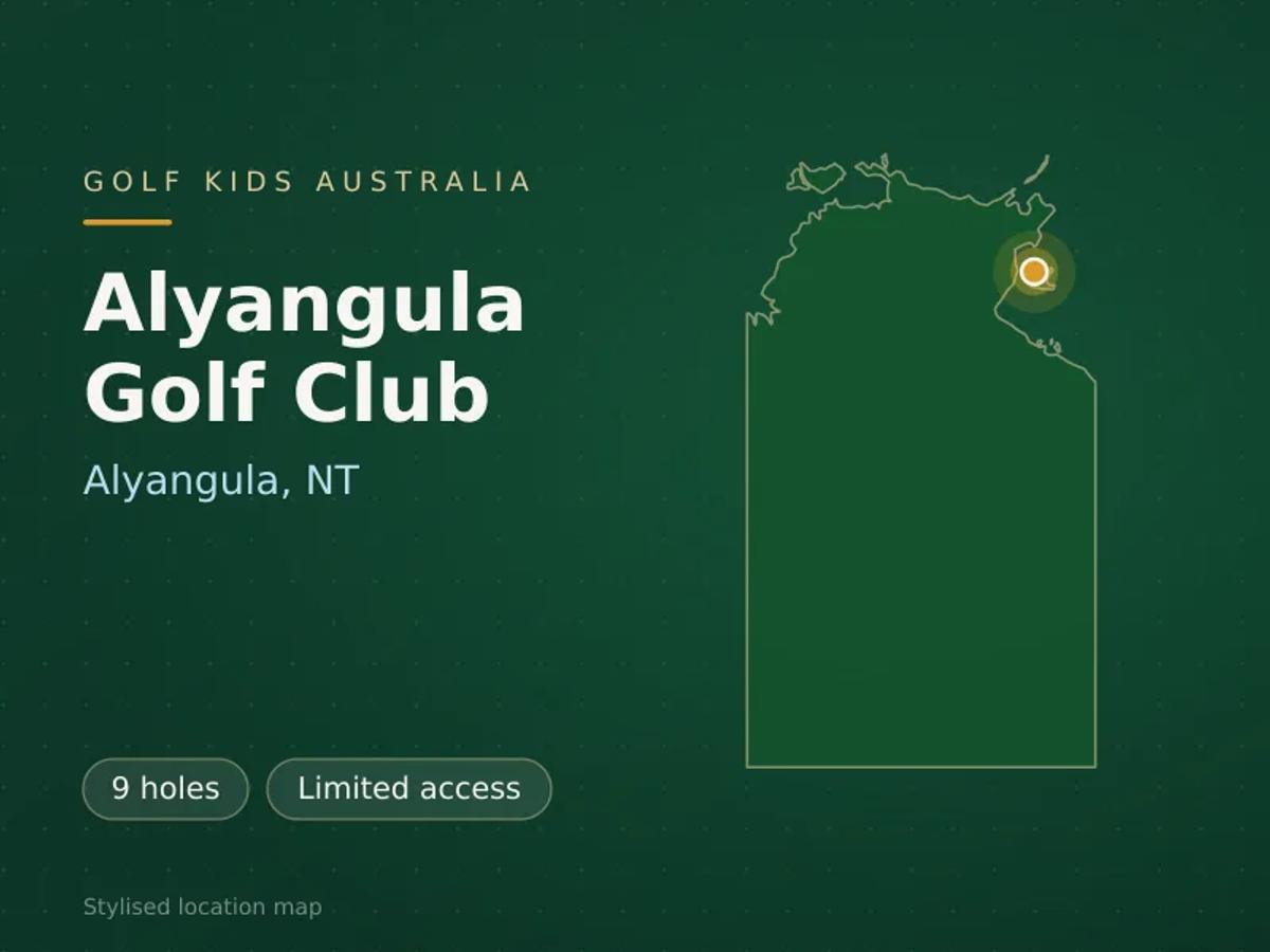 Stylised map showing the location of Alyangula Golf Club in Alyangula, NT - not a photograph of the course