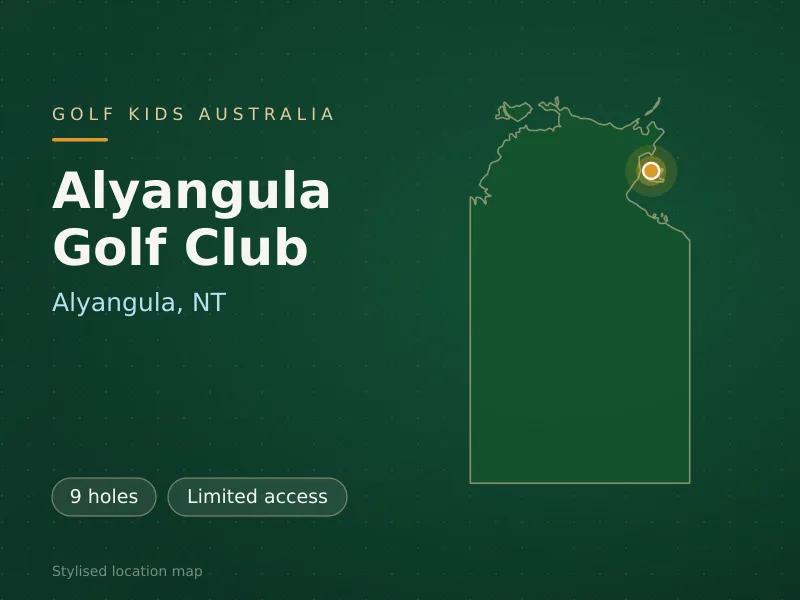 Stylised map showing the location of Alyangula Golf Club in Alyangula, NT - not a photograph of the course