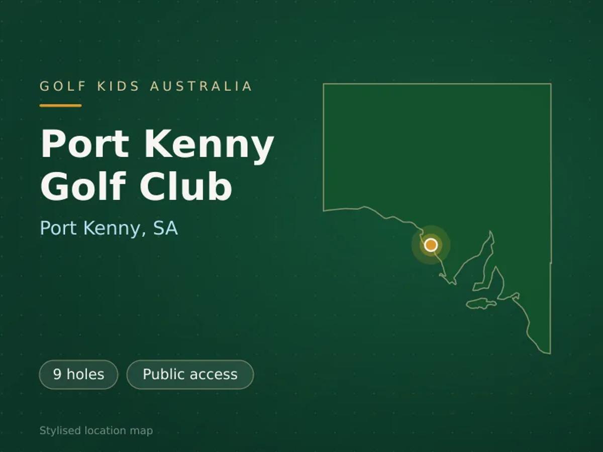 Stylised map showing the location of Port Kenny Golf Club in Port Kenny, SA - not a photograph of the course