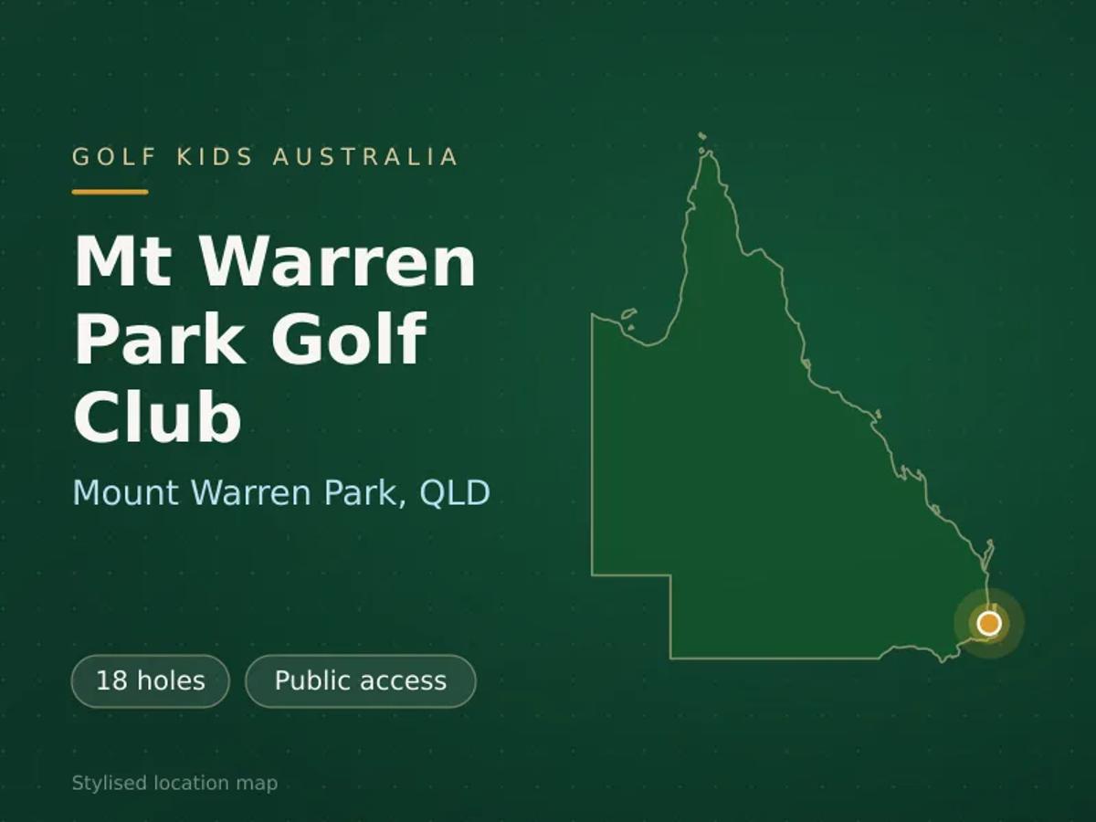 Stylised map showing the location of Mt Warren Park Golf Club in Mount Warren Park, QLD - not a photograph of the course