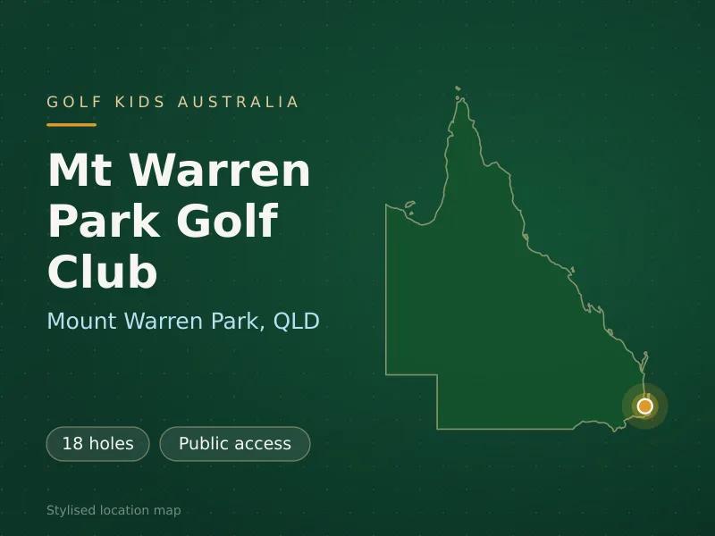 Stylised map showing the location of Mt Warren Park Golf Club in Mount Warren Park, QLD - not a photograph of the course